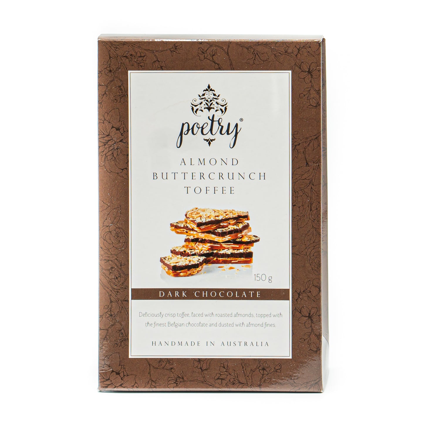 Poetry Almond Buttercrunch Toffee Dark Choc 150g