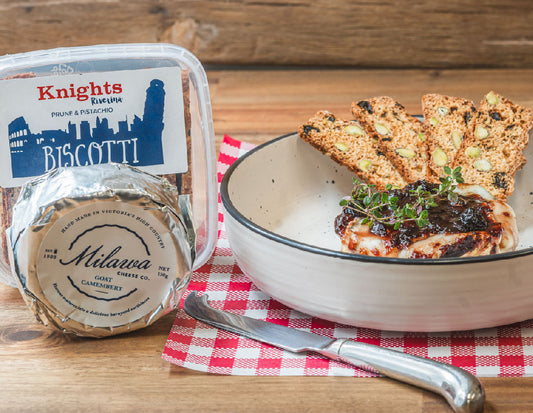 Baked Camembert with Biscotti for Christmas Entree!