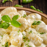 Recipe: Baked Gnocchi with Blue Cheese and Prosciutto Cream Sauce