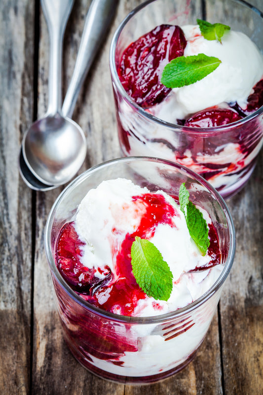 Recipe: Vanilla Ice Cream with Port Plums