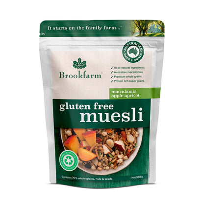 Brookfarm Apple Apricot Macadamia Gluten Free Muesli (GF) 950g