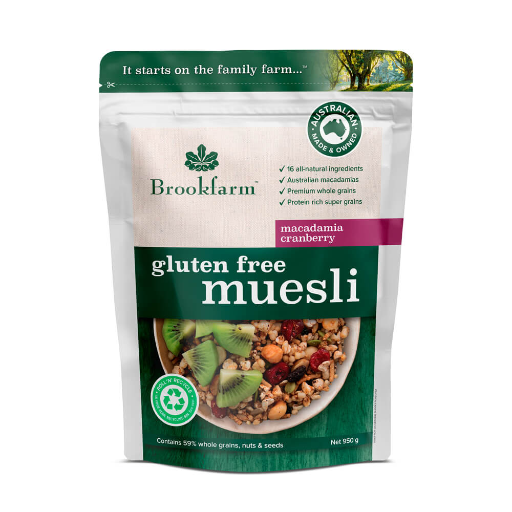 Brookfarm Cranberry Macadamia Gluten Free Muesli (GF) 950g