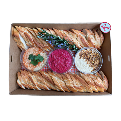 Baguette & House Made Dips Grazing Box - Medium