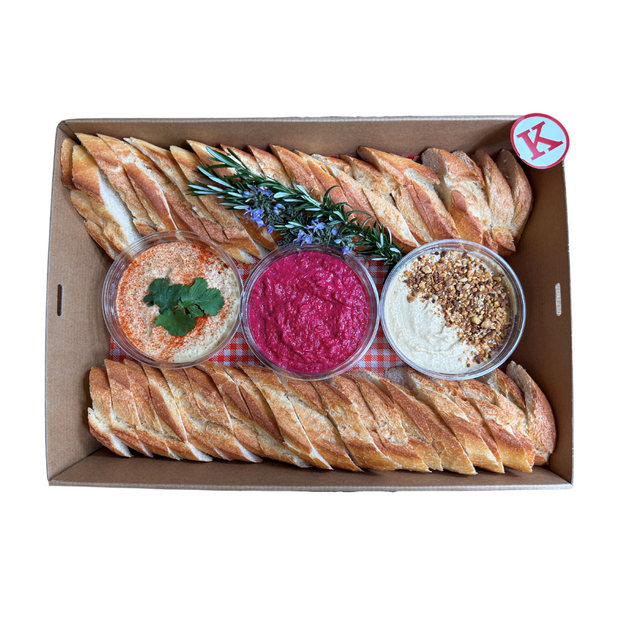 Baguette & House Made Dips Grazing Box - Medium