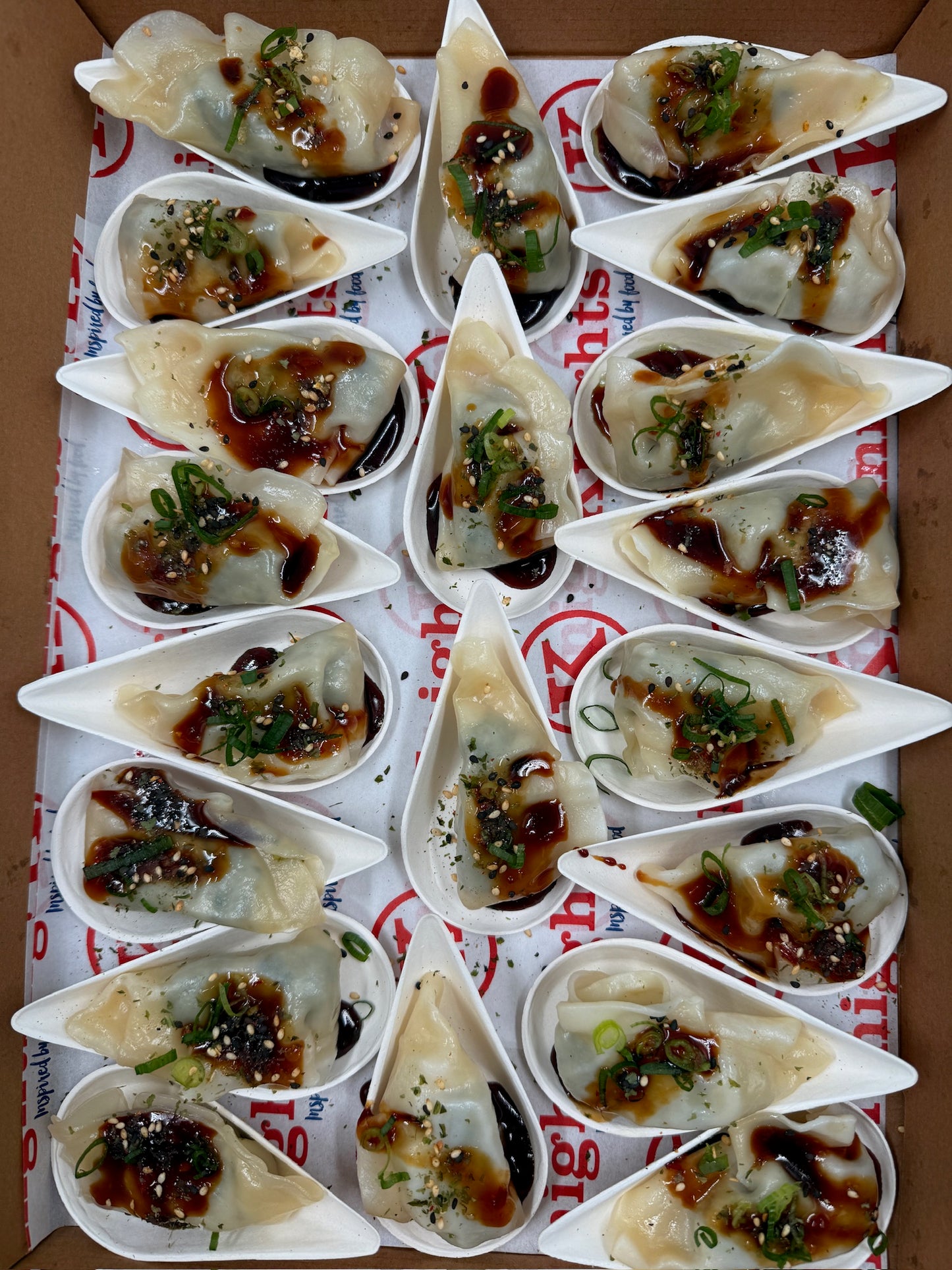 Pork & Chive Dumplings with Chilli Soy Sauce (Hot)