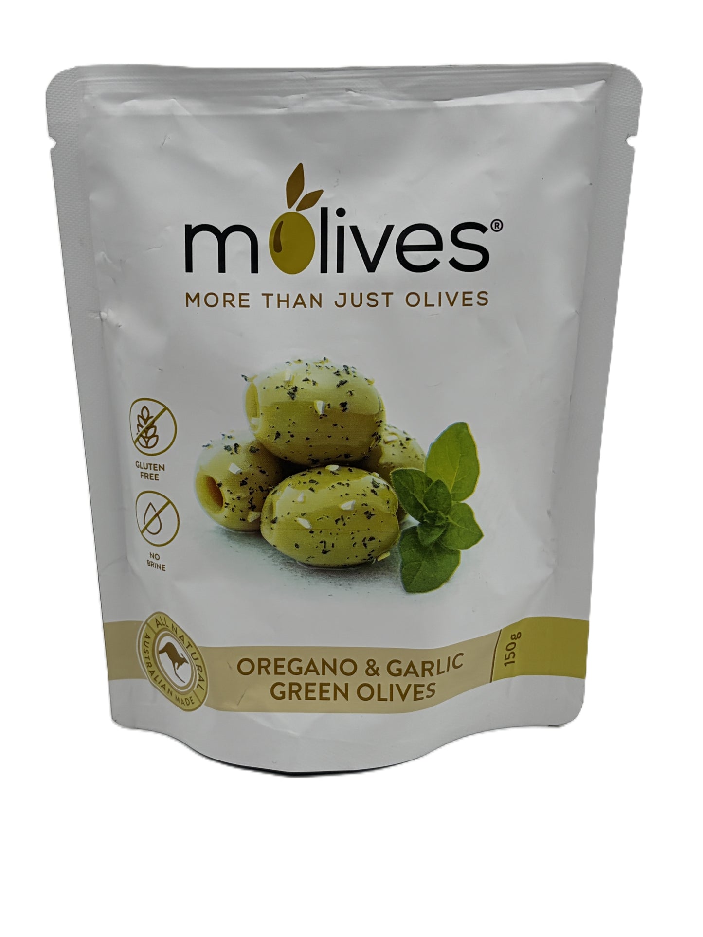 Molives oregano and garlic green olives 150g