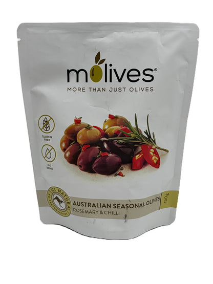 Molives Australian Seasonal Olive mix with rosemary & chilli 150g