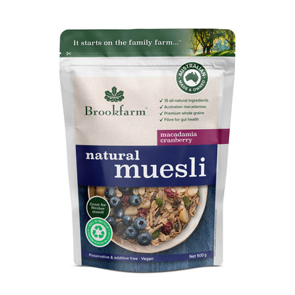 Brookfarm Cranberry Macadamia Natural Muesli 500g