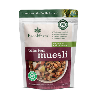 Brookfarm Apricot Coconut Macadamia Toasted Muesli 1.3kg