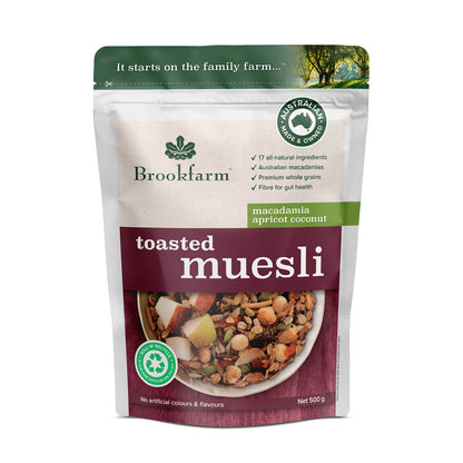 Brookfarm Apricot Coconut Macadamia Toasted Muesli 500g