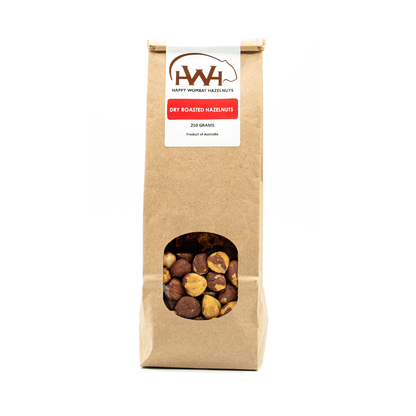 Happy Wombat Dry Roasted Hazelnuts 250g