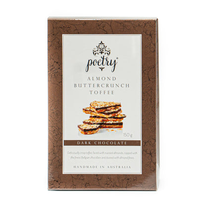 Poetry Almond Buttercrunch Toffee Dark Choc 150g
