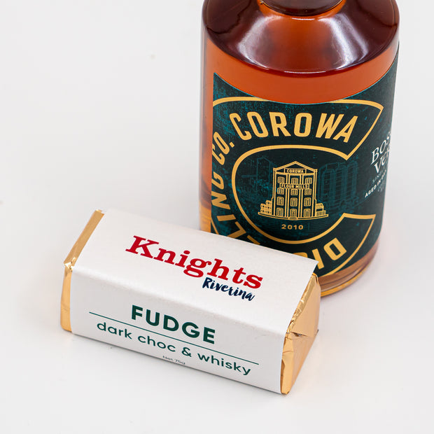 Knights Riverina X Corowa Whisky Fudge: Dark Choc & Whisky