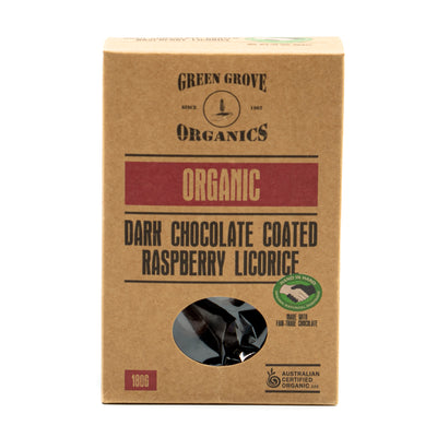 Dark Chocolate Coated Raspberry Licorice 180g