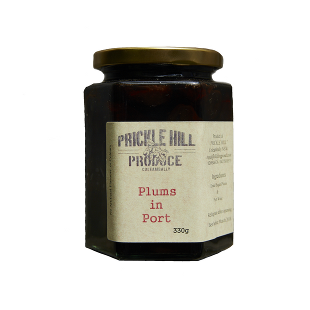 Prickle Hill Plums in Port 330g